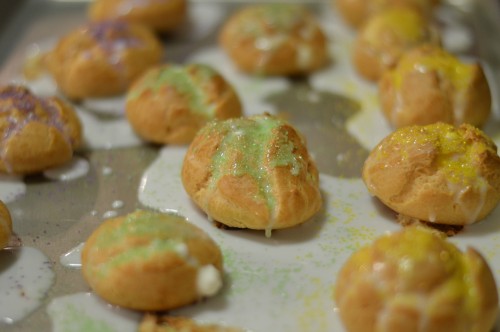 King Cake Cream Puffs | Cocktails with Mom