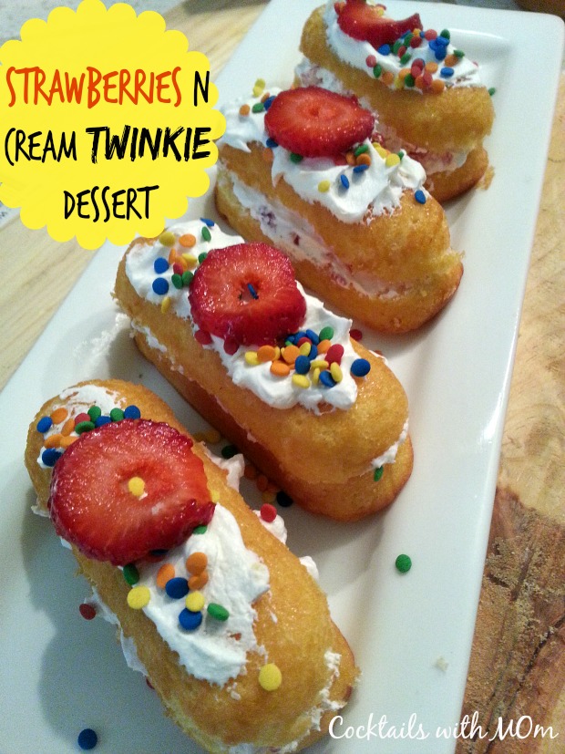 Strawberries & Cream Twinkie Dessert #TwinkieCookbook #MC