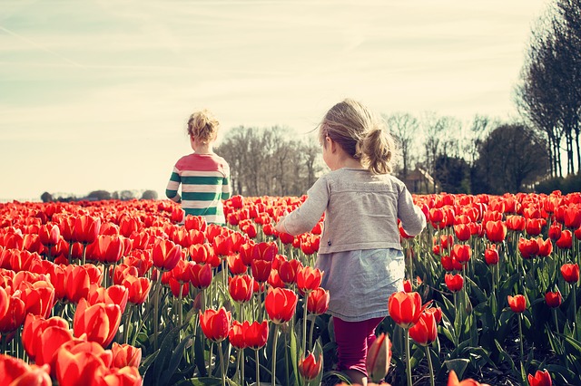 kids in field