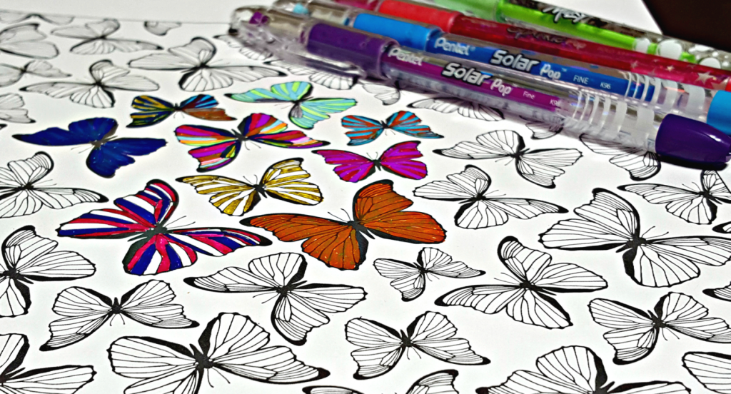 Pentel Gel POP Pens make Coloring Book Pages Pop - Cocktails With Mom